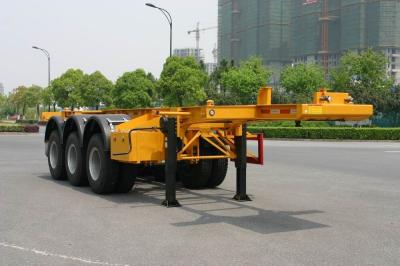 China 20ft de Skeletachtige of Flatbed Chassis van de Containeraanhangwagen in Vrachtwagen Semi Aanhangwagen Te koop