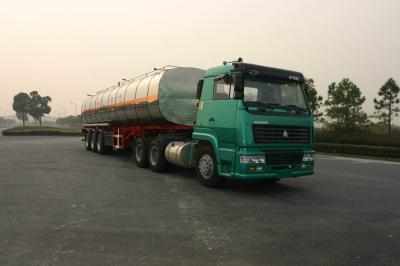 China 42000 liter Vloeibare Tankwagen 3 het Staalaluminium van de Assen Chemisch Oplegger Te koop