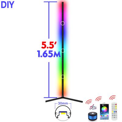 China BOKUN Modern Drop Shipping Amazon LED Floor Lamp Corner Standing Floor Lamp RGB Corner Floor Lamp for sale