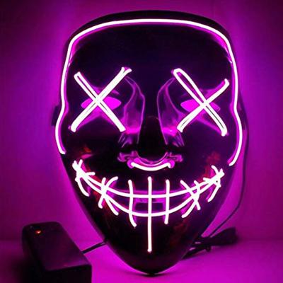 China Dropship BOKUN PP Plastic For Christmas EL Wire Led Light Party Mask Masquerade Masks for sale