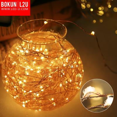 China Solar Power Led Copper Wire String Light BOKUN 8 Modes 10m/20m/50m/100m LED Remote Control Solar Power String Light Christmas Decoration for sale