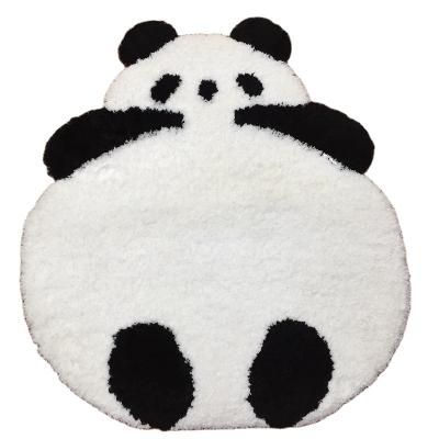 China Washable Cute Panda Pattern Pile Height 1.8cm Floor Blanket Door Mat for sale