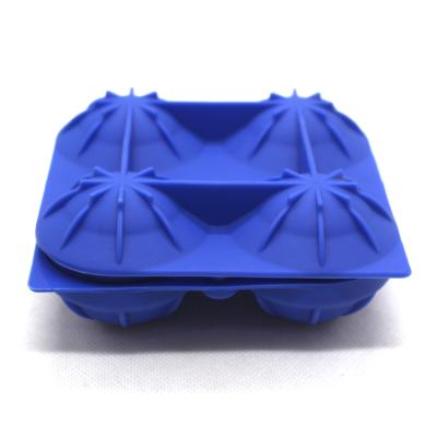 China Sustainable Hot Selling Custom Made 4 Cavity Silicone Ice Ball Cube Tray From Amazon for sale