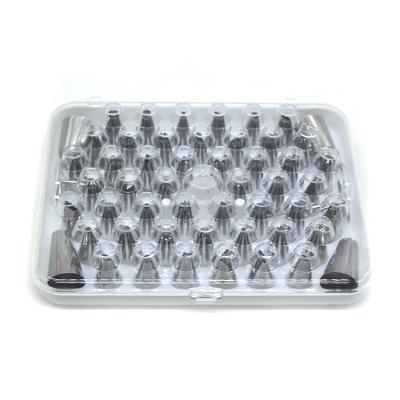 China Sustainable 52 Pieces Stainless Steel Cake Decorating Tips Nozzles Icing Piping Tips Set DIY Baking Tools With Storage Box for sale