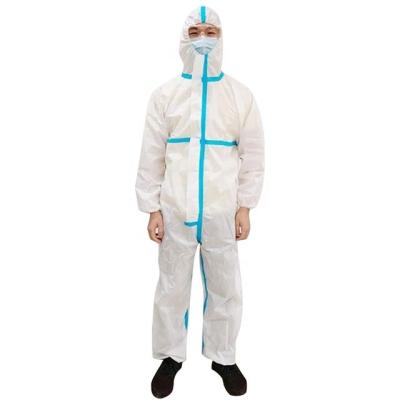 China Wholesale waterproof disposable hazmat suit sms PPE set disposable suit isolation gown coveralls PPE gowns for sale