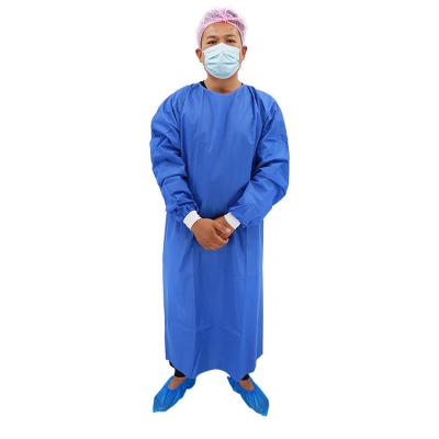 China Water proof High Quality Disposable SMS PP Isolation Gown With Long Sleeve Ultra Sonic Welding for sale