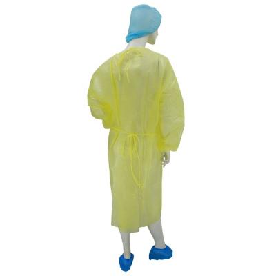 China Breathable Safety Protective Lightweight PE Yellow Isolation Gown PP Surgical Coverall Netting for sale