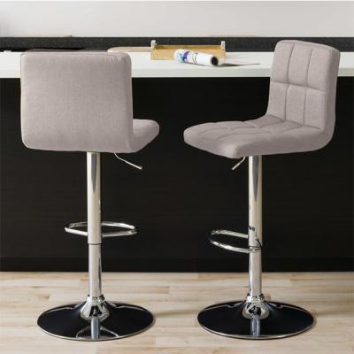 China Contemporary PU Gas Lift Swivel High Bar Chair Leather Adjustable Armless Metal Base Chair for sale