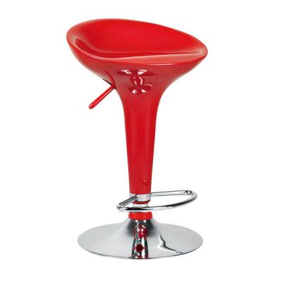 China Contemporary Design Red ABS Bar Stool Chair With Plastic Footrest And Low Back for sale