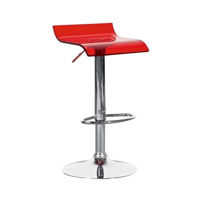 China Swivel Contemporary Adjustable Red Transparencies Acrylic Bar Stool For Counter for sale