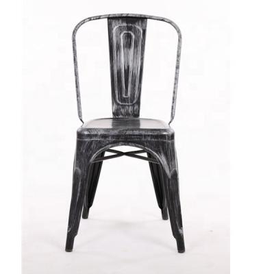 China Vintage Dining Chair Vintage Style Metal Iron Industrial Cafe Dining Chair for sale