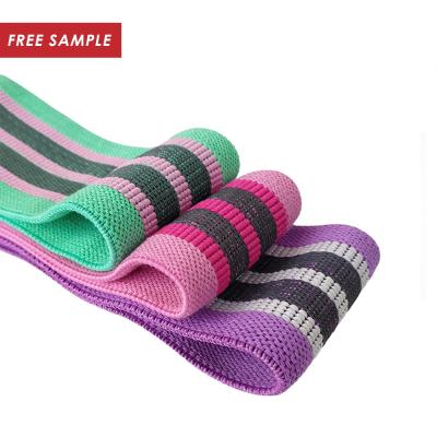 China High Elasticity Logo Women Fitness Hip Training Custom LUXURY 3 Pack Booty Workout Exercise Non Slip Fabric Resistance Band Set for sale