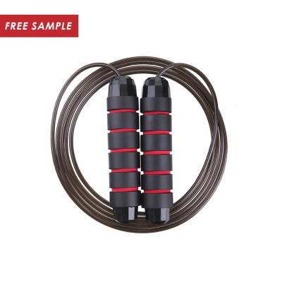 China Durable High Quality Fitness Workout Weighted Handle PVC Coated Steel Wire Adjustable Speed ​​Jump Rope for sale