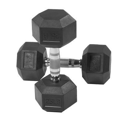 China Comfortable Rubber Hex Dumbbells Gym Equipment Free Weighs Adjustable Weightlifting Dumbbells Set For Fitness Sport for sale