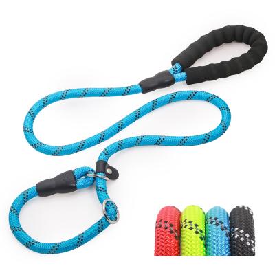 China 1.5m Long Padded Nylon Rope Slip Lead Dog Collar Reflective Leash for sale