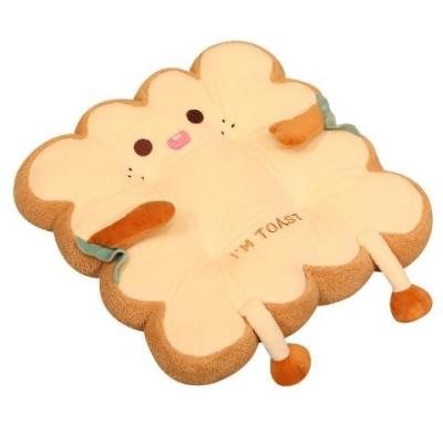 China Wholesale Portable Toy Pillow Plush Petal Toast Petal Toast Creative Sofa Pillow Bread Floor Mat Creative Home for sale