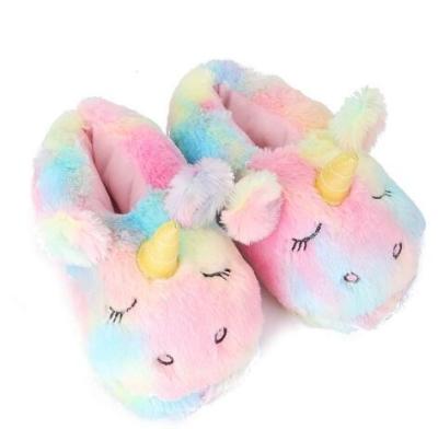 China RAINBOW SLIPPERS cotton unicorn slippers winter HOT slippers unicorn bag cotton slippers home plush products for sale