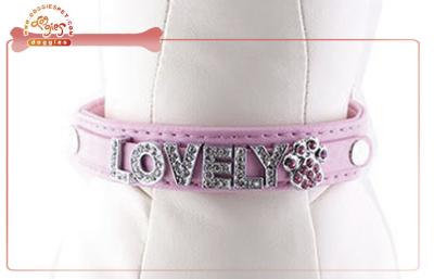 China Pu Leather Puppy Customized Dog Collar / pug collar for walking for sale