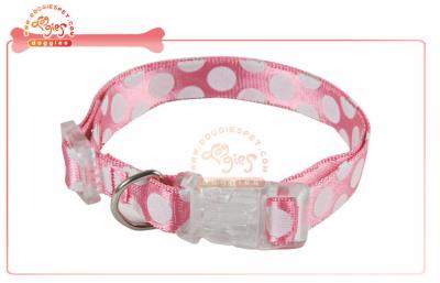 China Durable Pattern Printing Nylon Pet Collar With Adjustable Plastic Buckle for sale