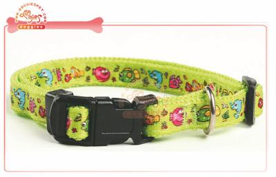 China Applique Nylon Pet Collar With D-Ring For Id Tag , puppy collars for sale