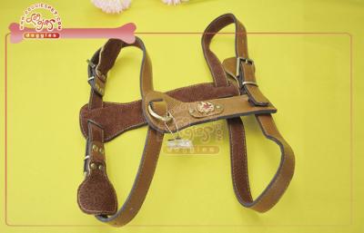 China Flexible Head Layer Cowhide Leather Dog Harness Large Neck 15