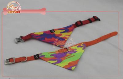 China Custom Dog Bandanas Collar With d Ring For Attaching Lead / cute dog clothes for sale