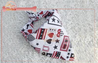 China Adorable Tie Style Triangle Dog Scarf Bandana / polyester dog boutique for sale