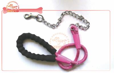 China Chain Tensile Rope Pet Leash For Walking Large Dog With Soft Foam Ergonomic Handle for sale