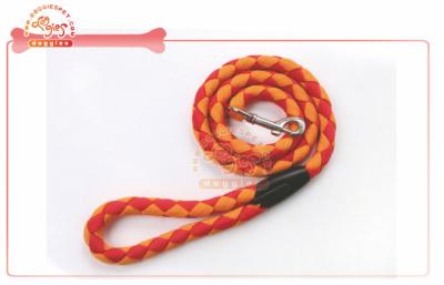 China Pliable Braided Nylon Rope Training Dog Leash With Sturdy Snap Hook In Double Color for sale