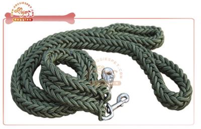 China Hunter Green Cord Nylon Braided Rope Dog Leash For Middle-Large Breeds Dogs Walk for sale