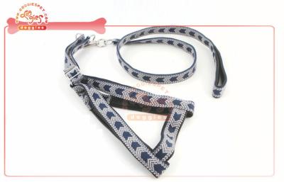 China Single Ply Jacquard Weave Nylon Pet Collar And Leash Set With Soft Foam Paddle for sale