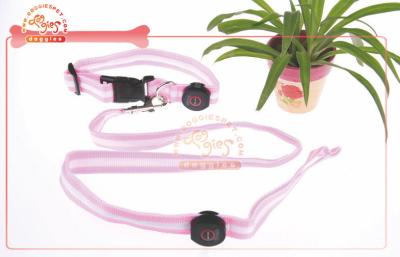 China Weather Resistant Optical Fiber Reflective LED Dog Leash For Night Safety for sale