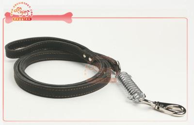 China Stitching Cow Hide Leather Dog Collars and Leashes With Heavy-Duty Tension Hardware for sale