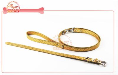 China Laser Glossy PU Pet Collars And Leashes With Crystal Charms And Pendants for sale