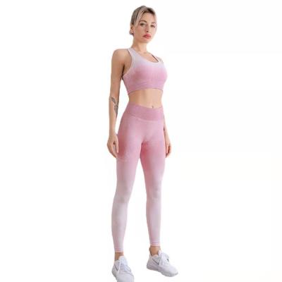 China Sports Yoga Suit Sports Yoga Pants Running Sleeveless Breathable Underwear Breathable Two-Piece Suit Ribbed for sale