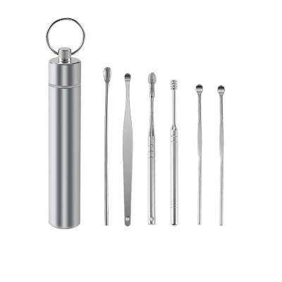 China 2022 Earpick Gift Silver Ear Cleaning Tool Set Ear Pick Earwax Removal Set With Case Earpick01 for sale