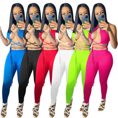 China Anti-pilling 2021 new buah sleeveless set DUA women clothing fashions 2 pieces set women pants two piece set for sale