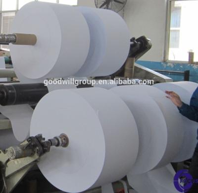 China 70GSM 80GSM blancos de la máquina de tarjetas térmicas rollos de 1035 mm Jumbo 2 Ply térmico hasta rollos papel recibo en venta