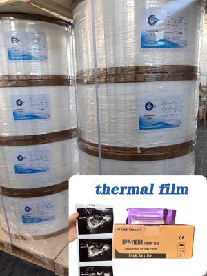 Chine Film thermique papier ultrasonique recyclable 75um 95um film d'impression thermique/ support d'emballage étiquettes de film thermique rouleaux jumbo à vendre