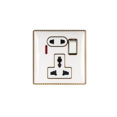 China UK standard 16A 5pin custom multifunction switched socket with neon power switch for sale