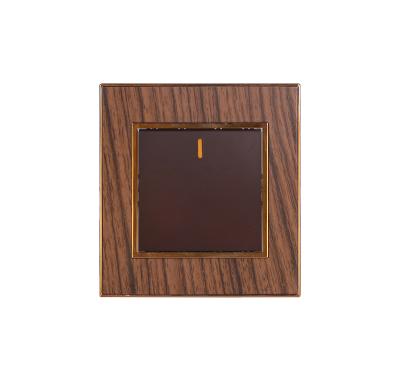 China UK Standard Hot Sale Acrylic / Wood Grain With Plate Frame Plate 1 Strip 1 Way Double Decker Wall Switches for sale