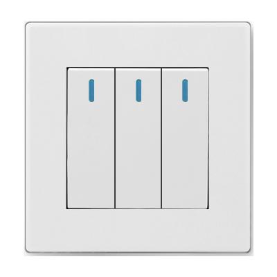 China UK Standard PC Inflaming Retarding Materials Cheap White Color Three Way Strip One Way Wall Light Switches For Homes for sale