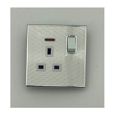 China Homekit UK Standard Acrylic Wireless Switch 13A Switched Socket With Neon for sale