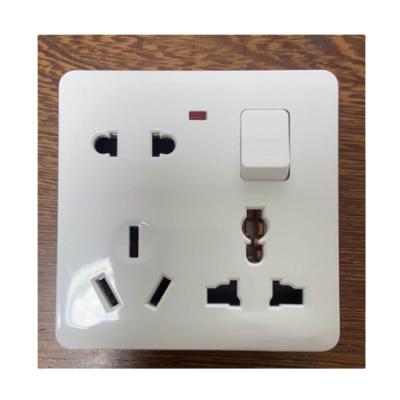 China UK standard 13A 8pin high quality best seller multifunctional switched socket with neon for sale