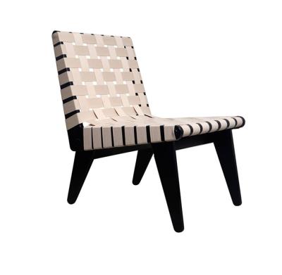 China Strap Woven Leather Lounge Chair Klaus Grabe Lounge Chair Micro Leather Lounge Chair for sale