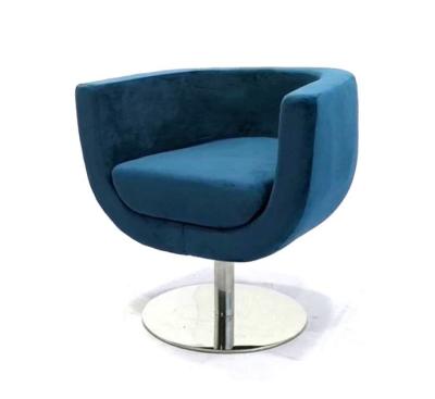 China Velvet Swivel Tub Velvet Chair / Designer Navy Blue Velvet Stainless Steel Dining Chair Nay-200 for sale