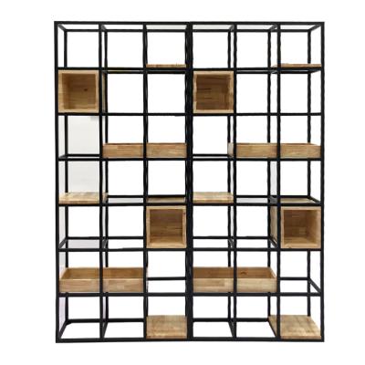 China Wooden Industrial Luff Book Shelves Wall Unit Wardrobe Steel Frame Shelv for sale