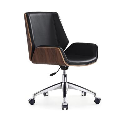 China Modern Plywood Office Leather Chair With Low Back for sale