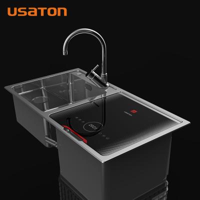 China Traditional Black Stainless Steel Dishwasher Machine Double Sink Tableware From China Manufacturer for sale