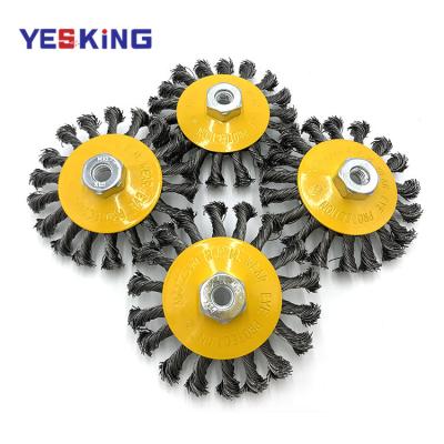 China Hot Selling Stainless Steel Rotary Weeding Industrial Cleaning Brushes Twist Knot Wire Brush for sale